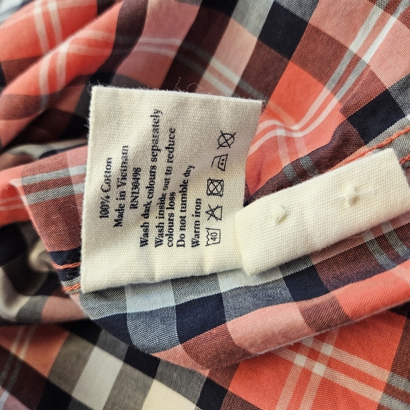 Jack Wills Plain Poplin Red White Shirt Long Sleeve Size Medium Brand NWT - Picture 10 of 10